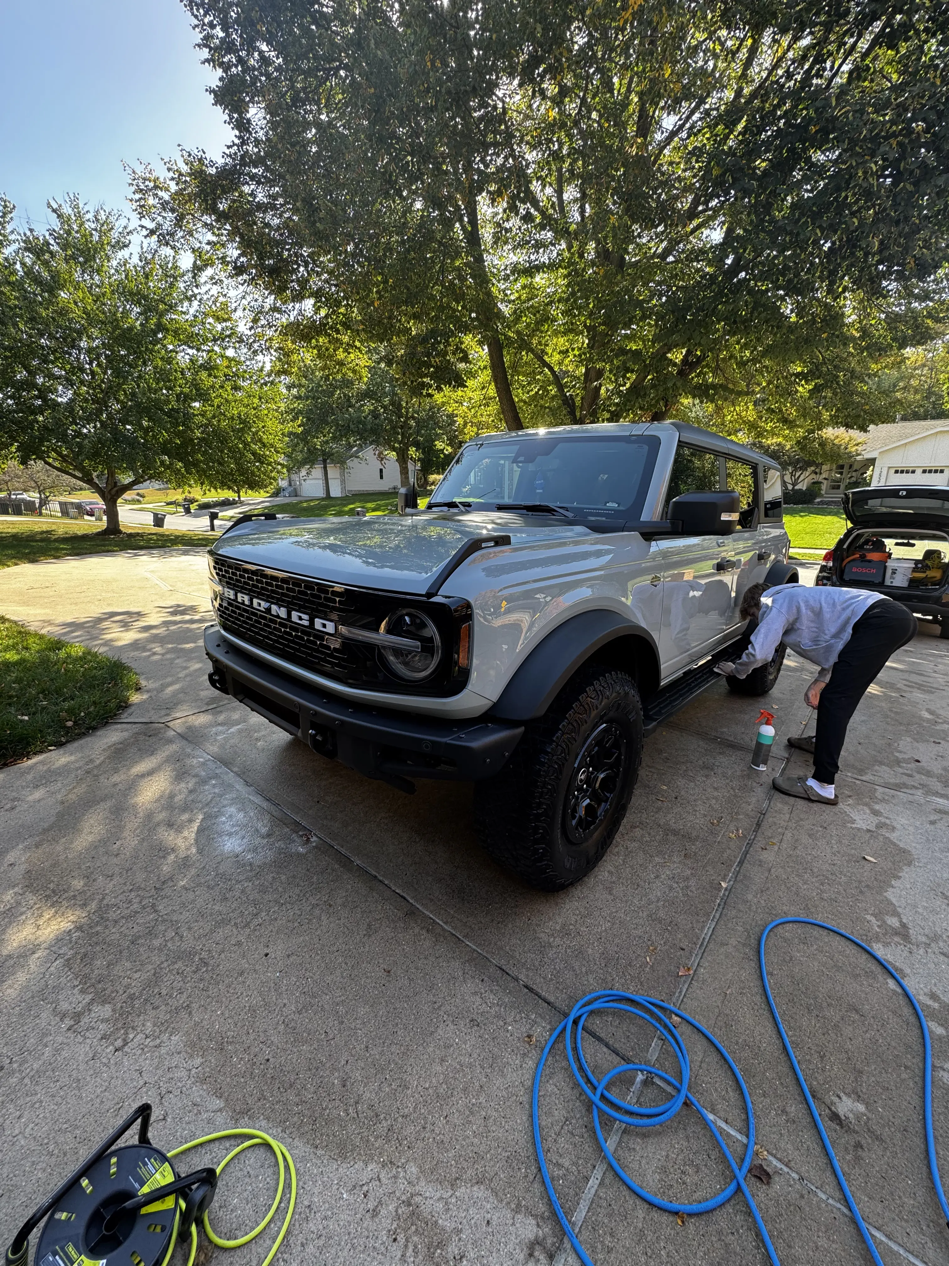 Exterior detailing of white Ford Bronco - Detail Omaha